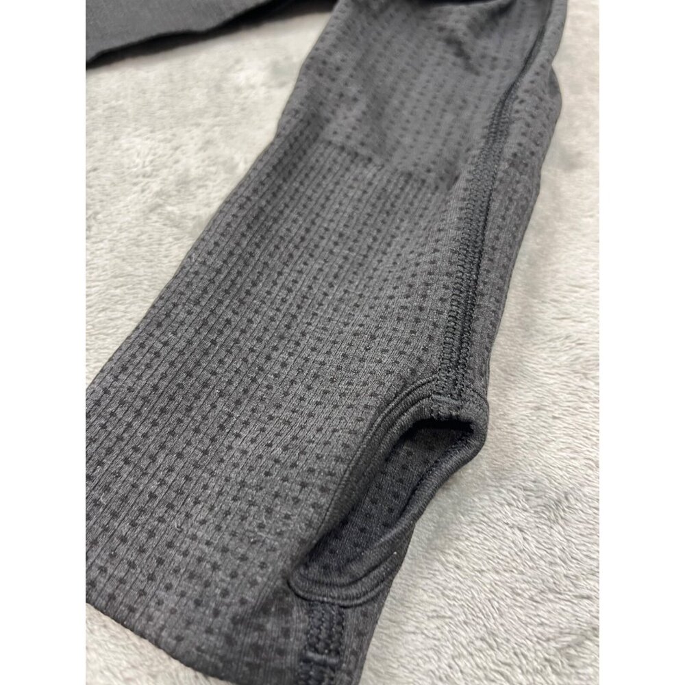 Gymshark Crop Top Women Medium Gray Seamless Long Sleeve Thumb Holes Workout - Picture 7 of 11